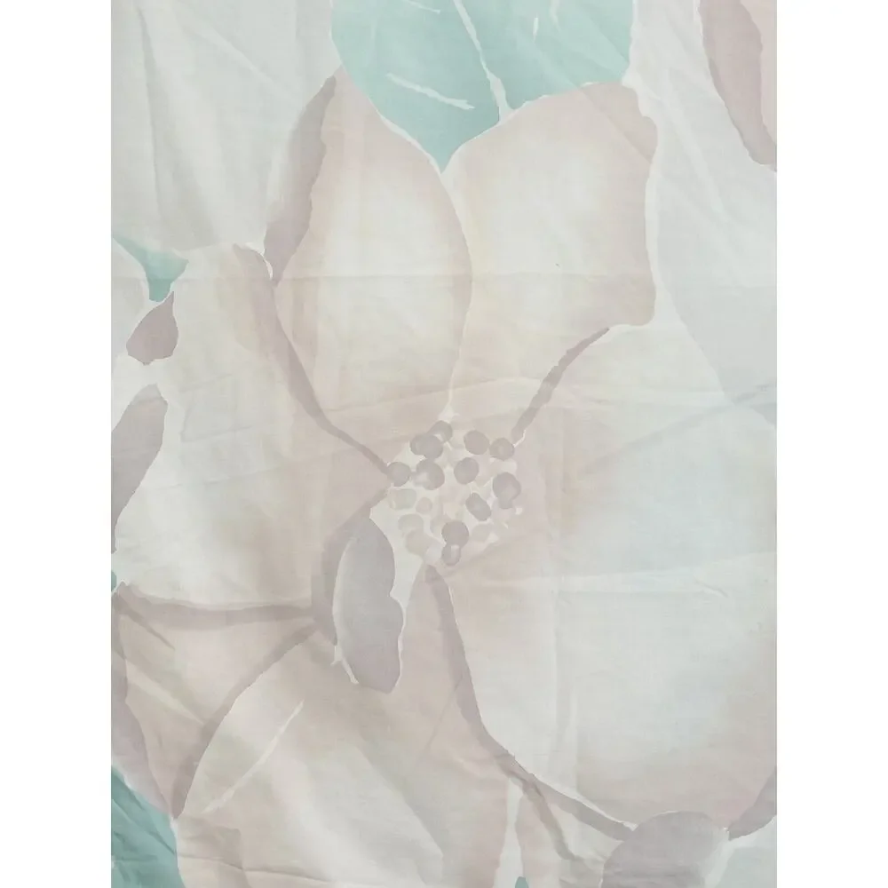VINTAGE Rare Double FLORAL ALL OVER FLAT SHEET Purple Mod Big Flower wamsutta Gr